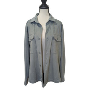 Soft Sueded Shacket | Zara Oversized Minimalist Button Front Jacket M
